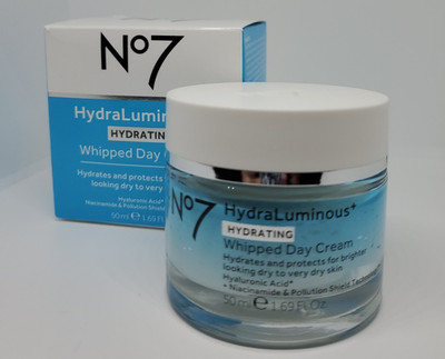 No7 HydraLuminous+ Hydrating Whipped Day Cream -Dry to Very Dry Skin- 1.6oz NIB