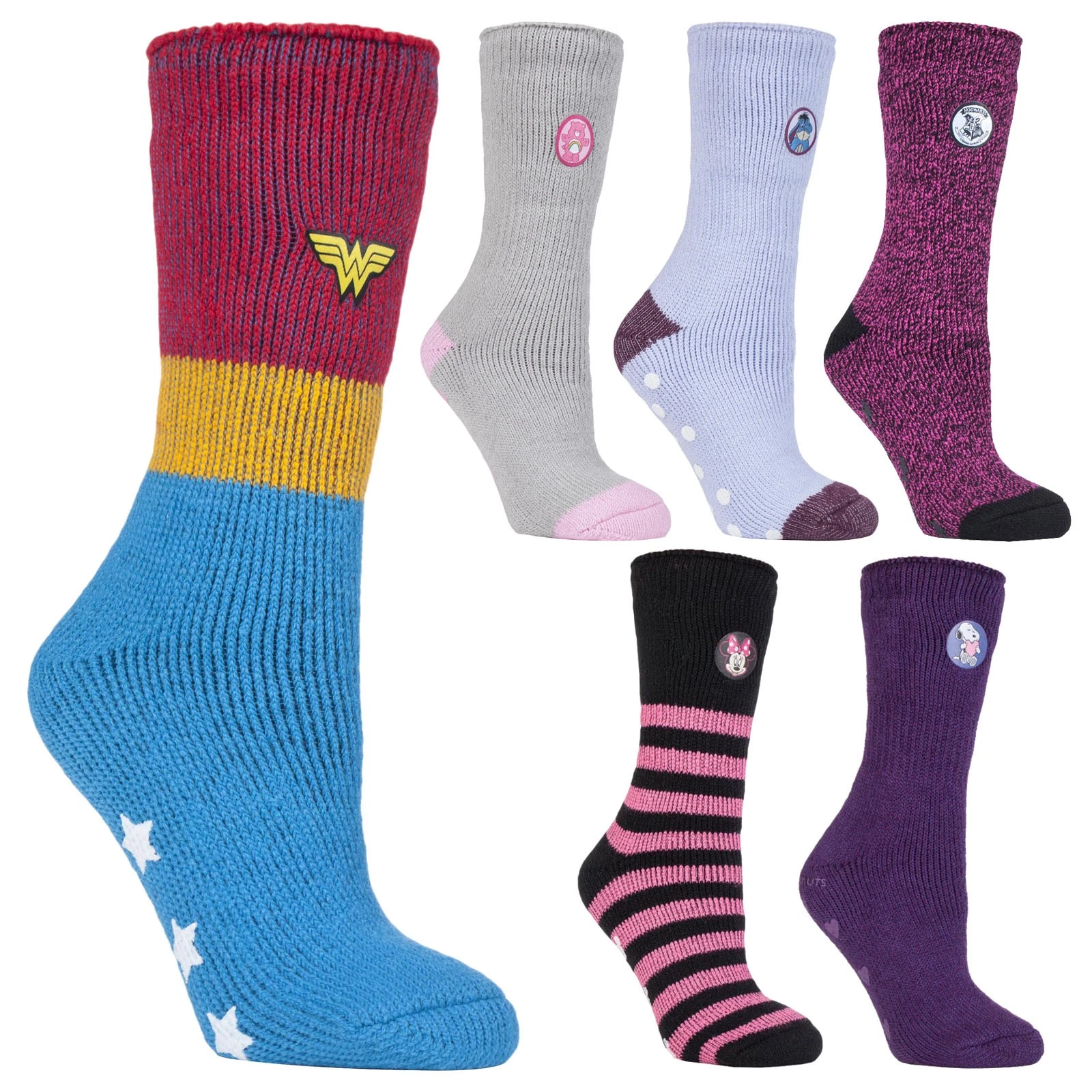 HEAT HOLDERS - Ladies Winter Warm Non Slip Care Bear Thermal Slipper Socks
