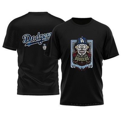 Hot Dia De Los Angeles Dodgers Skull T-shirt
