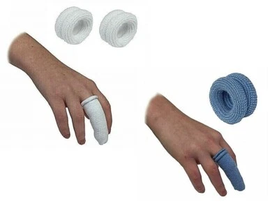 Tubular Finger Cot Bob Buddies Protective Catering Dressing White / Blue Bandage