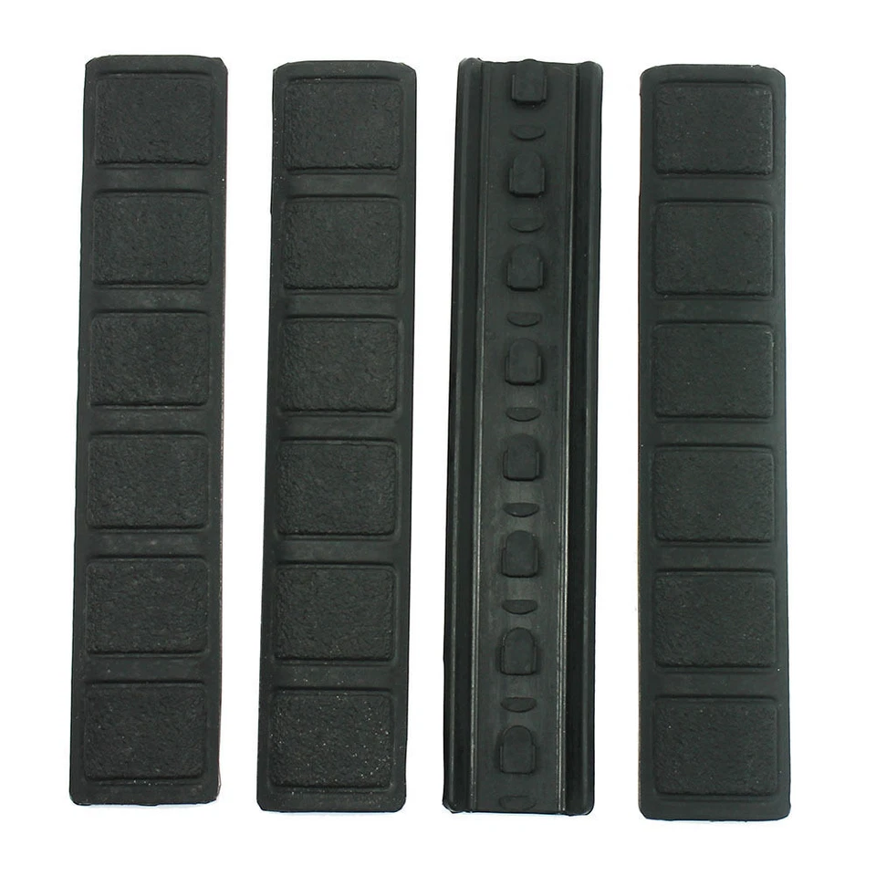 4PCS Hunting 6.25" KeyMod Rail Cover Anti Slip Soft Rubber Mount Tan/Black - Image 2 of 4