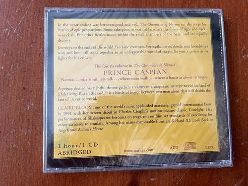 NEW AUDIOBOOK CD: NARNIA: PRINCE CASPIAN: ABRIDGED: CLAIRE BLOOM NARRATES - Picture 2 of 2