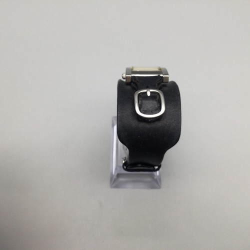 Guess Watch Women 22mm Silver Tone Square Black Leather Cuff Band New Battery - Picture 7 of 18