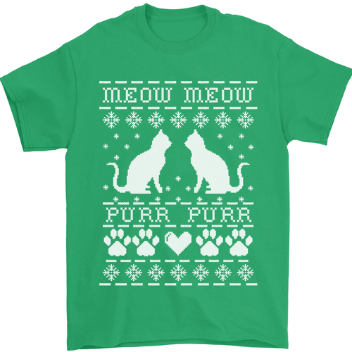 Weihnachten Katze Meow Purr Lustig Weihnachten Herren 100% Baumwolle - Picture 46 of 102