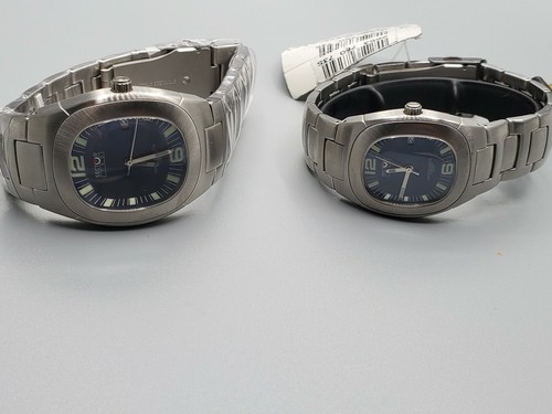 Juego para hombres y mujeres del reloj del sector suizo 760 Blue Date Dial Sapphire Crystal - Imagen 9 de 11