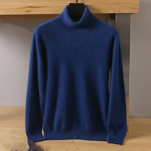 Herren Reiner Nerz Kaschmir Rollkragen Langarm Freizeit Pullover Unterhemden Tops - Bild 36 von 36