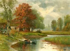 Autumn landscape scenery oil painting Giclee art HD Printed on canvas L3414
