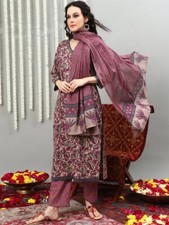 Women Ethnic Motifs Printed Pure Cotton Kurta With Palazzos  Dupatta Set