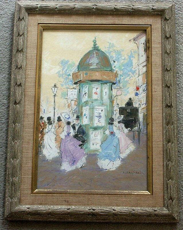 Luigi CAGLIANI Pastel Impressionist Painting Listed Italian Artist Playing Cards