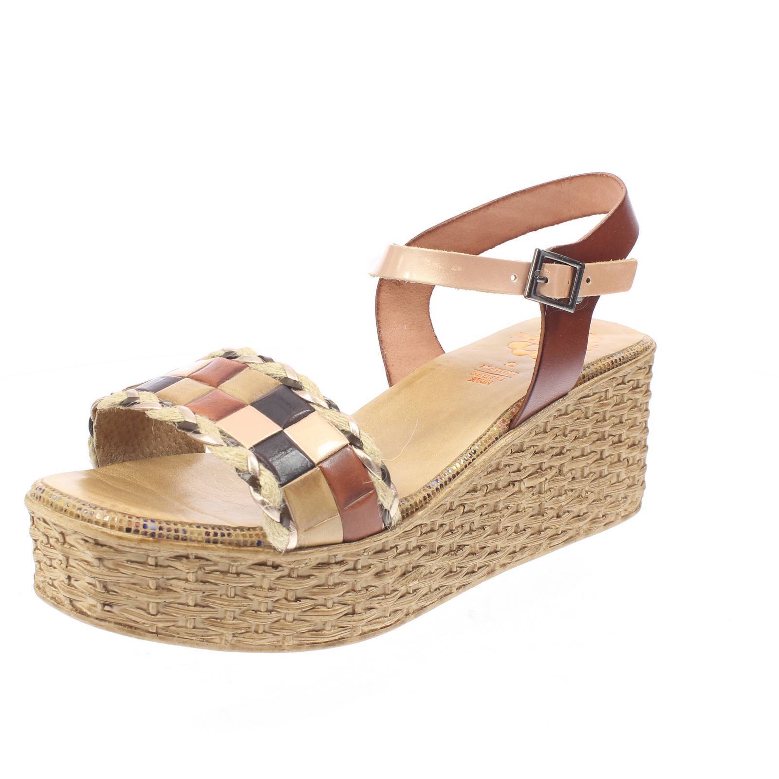 Порронет Сандали В Пелле-Кон-Цеппа-Э-Чинтурино-Марроне - Талья, 39 Скарпе