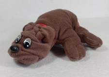 Tonka Pound Puppy Rumple Skins Dark Chocolate Brown Red Collar 8" VTG No Tag