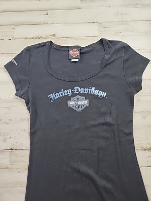 Harley Davidson Top Size Medium Baby Doll Slim Daytona Beach Double Sided
