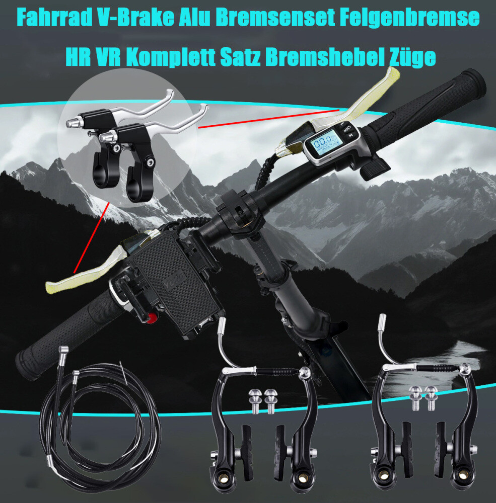 Bicicletta V-Brake alluminio set freni HR & VR set completo incl. leve