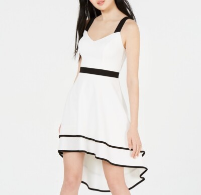 open lace back dress City Studios Juniors' Embellished Puff-Sleeve Fit & Flare Dress – DGFOutlet main image 0