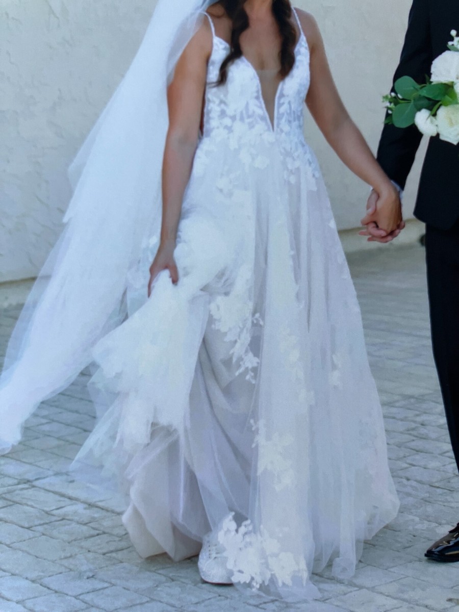 Wtoo Watters Joelle Wedding Dress Size 6 Strapless Chiffon