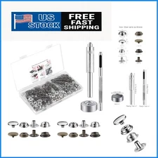 Complete 200 Pcs Snap Fastener Kit - Stylish Bronze & Silver for Fabric Repair
