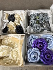 25 RARE Flower Boxes Vintage Millinery  Velvet Flowers for Designers, Artists