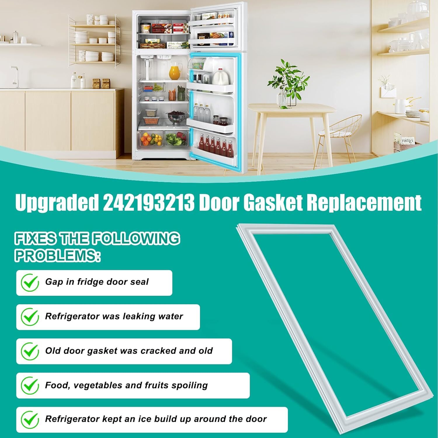 New 242193213 Freezer Door Gasket Fit Refrigerator Frigidaire Kenmore PS7784009