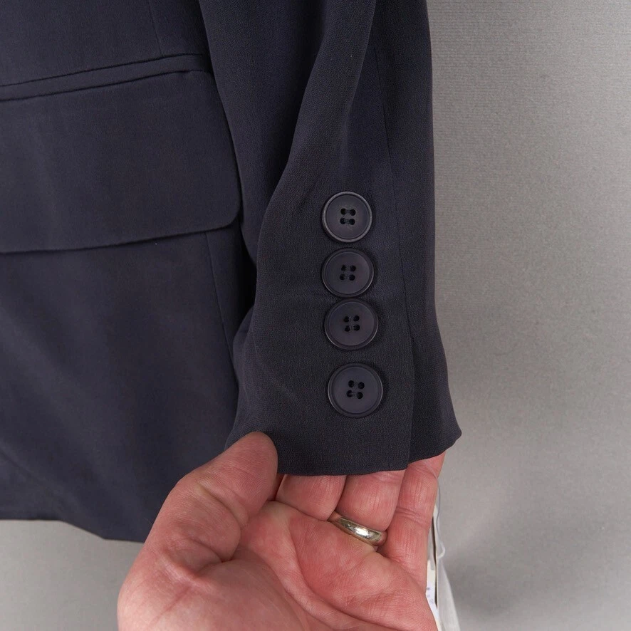Jones New York Blazer Women’s 4 Gray Silk 1-Button Jacket - Image 4 of 4