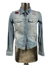Pringle Denim Jacket Size S 8-10 Scotland Blue Womens Cotton Short Coat Eu36*