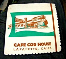 VINTAGE SERVILLETA DE PAPEL CAPA BACALAO CASA LAFAYETTE CALIFORNIA