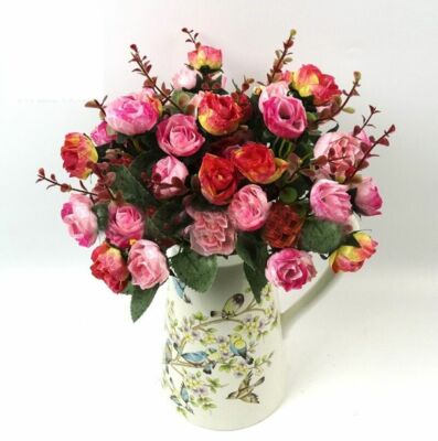 21pc/Bunch Artificial Rose Flowers Bouquet Wedding Party Home Decor Little Rose