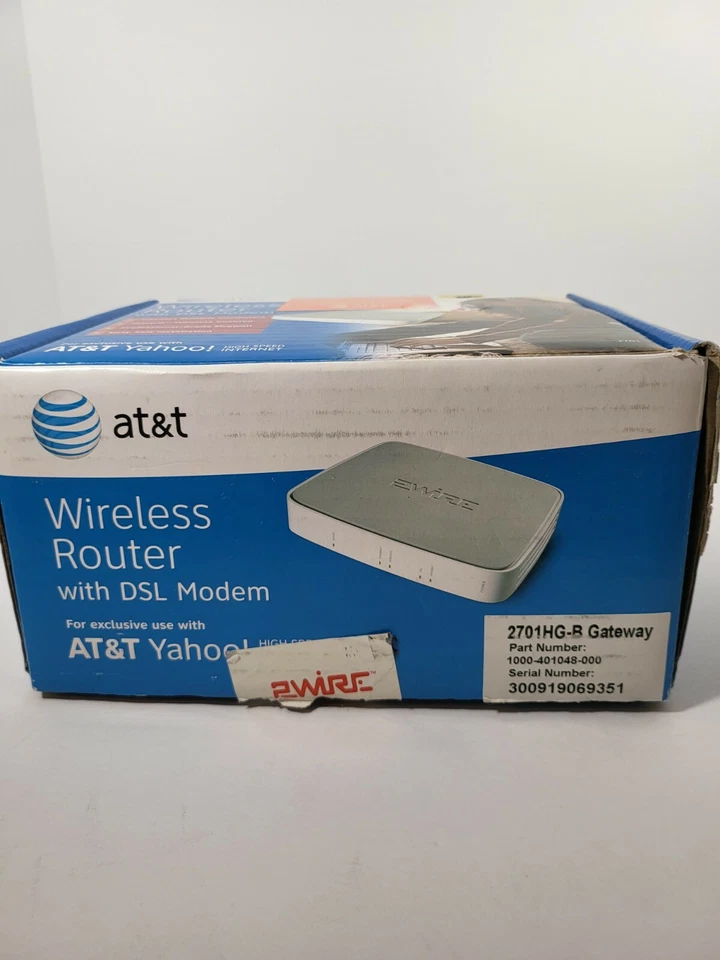 AT&T Wireless Router Modem Gateway 2701HG-B New Open Box MISSING POWER SUPPLY! - Image 2 of 4