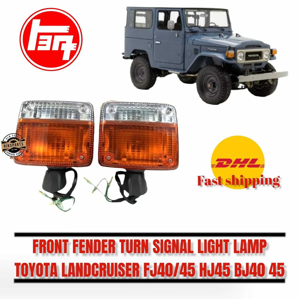 ランクル40 フロントマーカーランプ　ランクルfj40.fj43.fj45 TOYOTA LAND CRUISER FJ40 FJ45 HJ45 BJ40 45 FRONT FENDER TURN