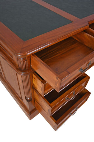 Chefschreibtisch Antik Partnerdesk Empire Mahagoni 180cm Schreibtisch Bürotisch - Bild 7 von 9