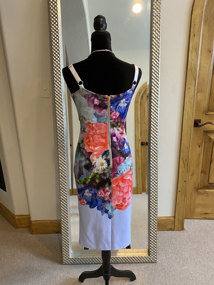 Ted Baker New Blue Floral Knee Length Pencil Dress Ted Baker