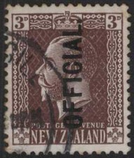 (F118-85) 1915 NZ  3d brown KGV official stamp (CJ) 