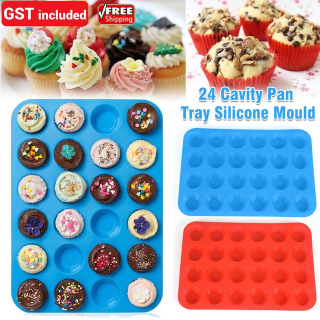 24 Cavity Pan Tray Silicone Mould Mini Cupcake Cookie Baking Mold Muffin Cup 24 Cavity Pan Tray Silicone Mould Mini Cupcake Cookie Baking Mold Muffin Cup