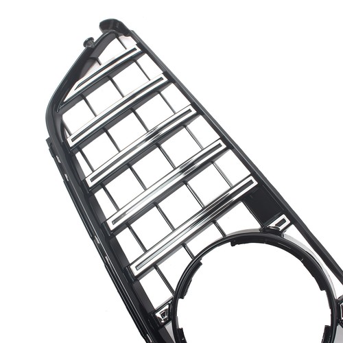 GT Style Chrome +Gloss Black Front Bumper Grille Fit Benz C-Class W204 2008-2013 - Picture 10 of 13