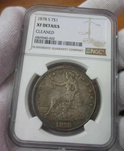 1878-S United States Trade Dollar NGC XF Details (Cleaned?)