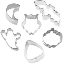 6 Piece Mini Halloween Cookie Cutter Set Autumn Metal Fall