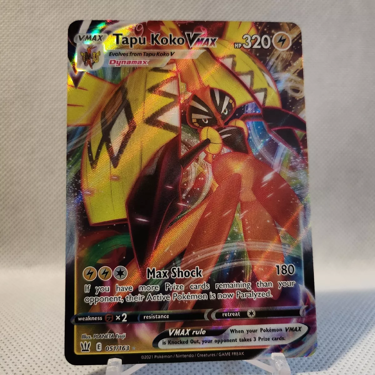 Tapu Koko Vmax 051/163 Holo Rare Battle Styes Pokemon Card Near Mint