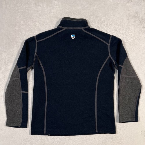 Kuhl Sweater Kids Medium Blue Active Knit Pullover Mock Neck Casual 1/4 Zip - Picture 9 of 16