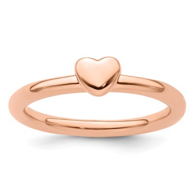 Sterling Silber Ring vorsteckbar Expressions rosa plattiert gepufft Herz