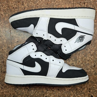 Jordan 1 Mid White Black Tuxedo 554725-113 GS Size 5Y | eBay