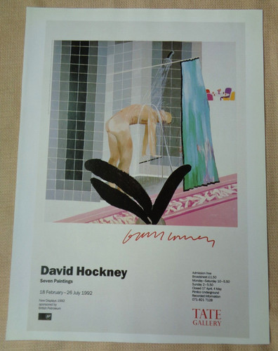David Hockney Poster Tate Gallery Man in Shower 1992 Seven Paintings Art Show