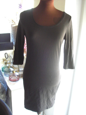 H&M DRESS BASIC BLACK SIZE 36 wNEW 19.90- EURO 3/4 SLEEVE LONG TOP