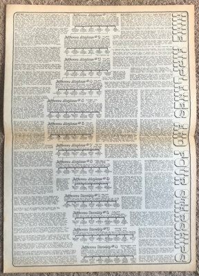 JEFFERSON AIRPLANE - 1976 Family tree magazine centrefold STARSHIP