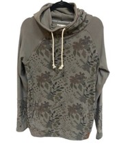 Ampersand Avenue Sweatshirt Women Size Medium Cowl Neck Hoodie Floral Print