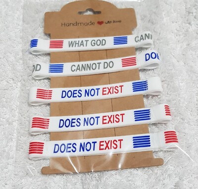 5pcs What God Cannot Do Does Not Exist Wristbands Bracelets Mantle