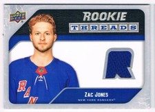 2021-22 UPPER DECK ROOKIE THREADS RETRO ZAC JONES NEW YORK RANGERS #RT-ZJ