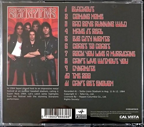 SCORPIONS Tokyo Like A Hurricane - Like 1984 CD *NEW* Accept,JudasPriest,W.A.S.P - Picture 2 of 2