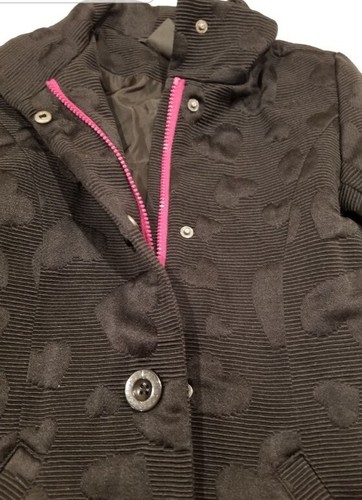 Desigual Girl Graphic Stars Overcoat Black Size 11-12 - Picture 6 of 9