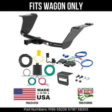 For 09-12 Audi A4 Trailer Hitch w/ 5 Pin Wiring Fit Wagon Curt 2K 1.25" Tow Kit