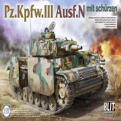Takom 8005 1/35 Pz.Kpfw.III Ausf.N Mit Schurzen Tank Model Kit