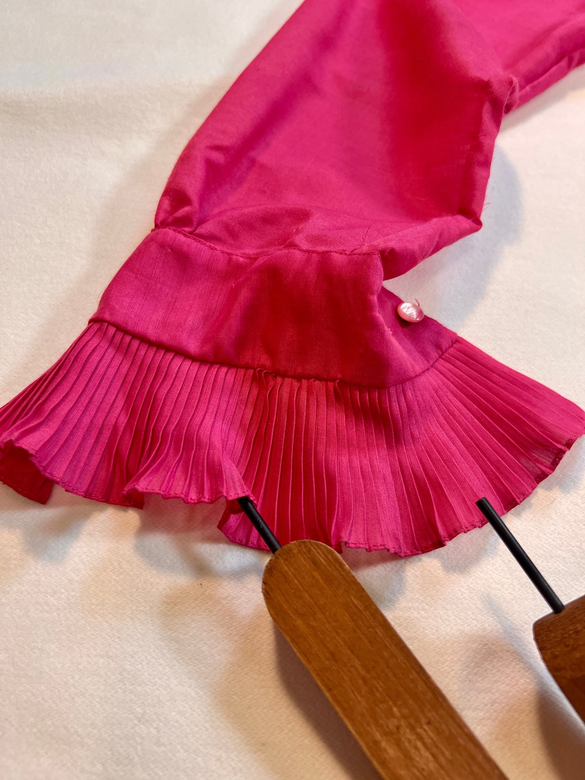 Fuchsia Ruffle Blouse, Medium - image 4